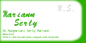 mariann serly business card